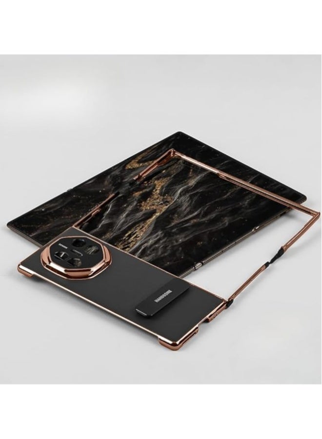 Case Compatible with Huawei Mate XT/Mate XT Ultimate(2024),With Lens Protection and Bracket,Anti-fingerprint Leather Case