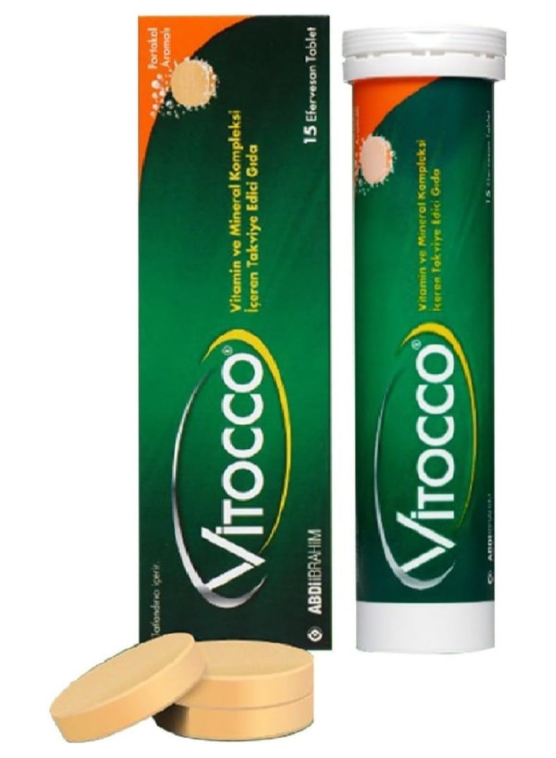 Vitocco Food Supplement Vitamin And Mineral, Sugar Free, 15 Effervescent Tablets