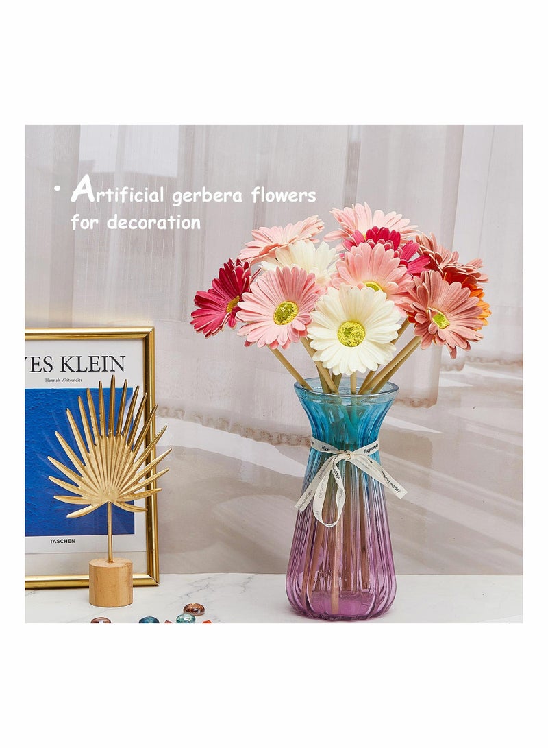 Excefore Artificial Chrysanthemum Artificial Flower Gerbera Flower INS Style Wedding Home Decoration Fake Flower(White, Pink, Yellow, Orange, Rose, Coral,12 Pieces) - Image 4