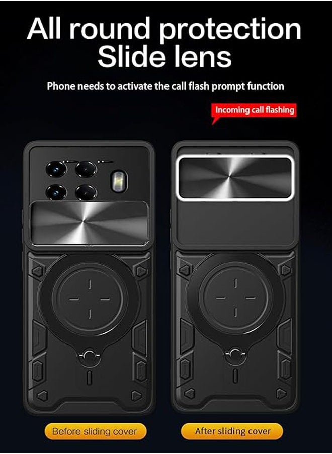 General - Compatible with Tecno Spark 20 Pro Plus Phone Case with Camera Lens Slide Cover, Magnetic Stand Lens Protection Phone Case is compatible with Tecno Spark 20 Pro Plus - Image 1
