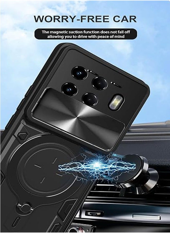 General - Compatible with Tecno Spark 20 Pro Plus Phone Case with Camera Lens Slide Cover, Magnetic Stand Lens Protection Phone Case is compatible with Tecno Spark 20 Pro Plus - Image 1