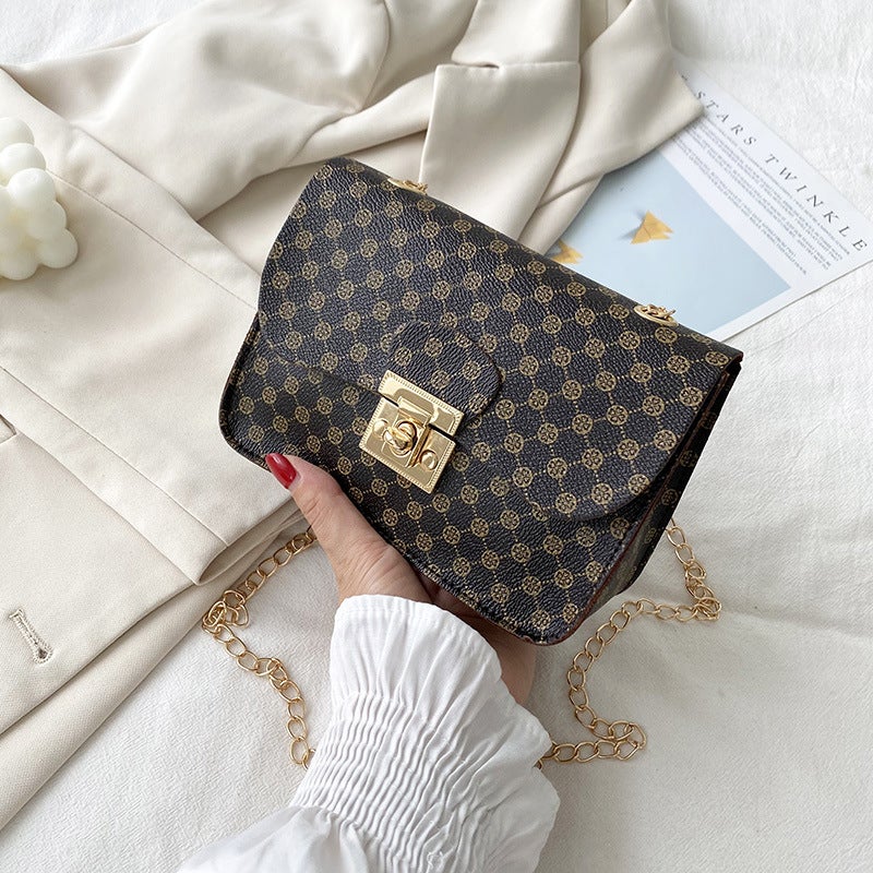 Bag Women'S 2021 New Point Digital Printing Lock Chain Small Square Bag Casual Mobile Phone Bag Small Bag - Image 3