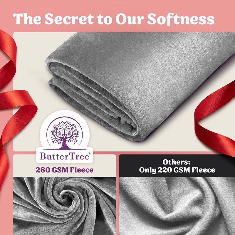 ButterTree هدايا لأمي بطانية لأمي هدايا عيد الميلاد لأمي من ابنة الأم هدايا عيد ميلاد هدية لأمي من الابن الحاضر أنا أحبك أمي بطانية رمي بطانية 65 "" "؟ 50 "" (رمادي) - Image 5