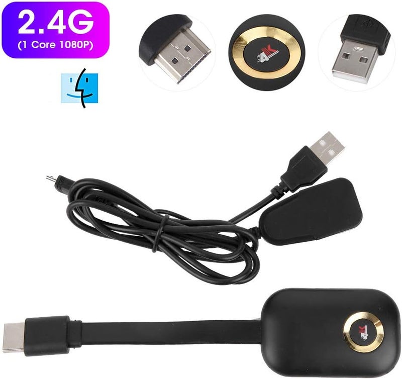 woobles Display TV Dongle HDMI for iOS MultiScreen Interactive Receiver 4K Ultra HD Wireless HDMI Display Adapter Support Airplay Miracast DLNA 2.4G DualCore 4K - Image 3
