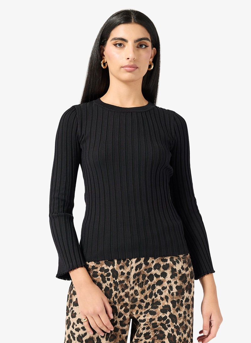 ايلا بلوزة مضلعة محبوكة - Image 1