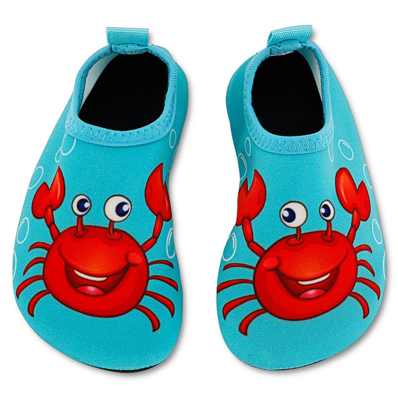 Toddler Kids Swim Water Shoes Quick Dry NonSlip Water Skin Barefoot Sports Shoes Aqua Socks for Boys Girls Toddler Crab 3 Infant