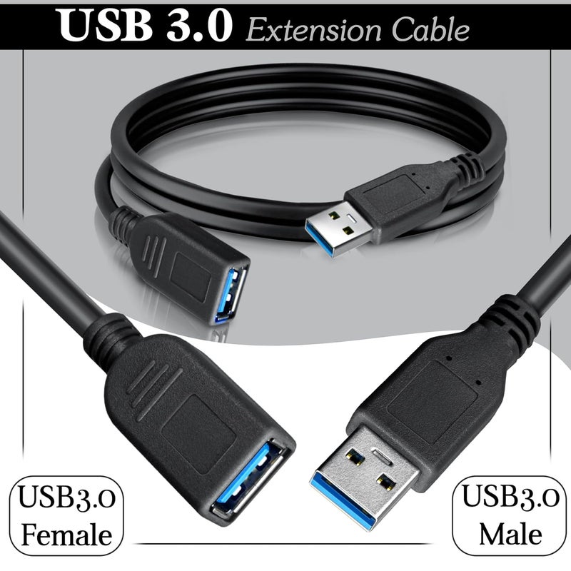 Storite USB 3.0 Extension Cable A Male to A Female – SuperSpeed 5Gbps Data Transfer Cord for Laptop, PC, Mac, Printer, Hard Drive, USB Hub (1.5 Meter / 150cm) - Image 4