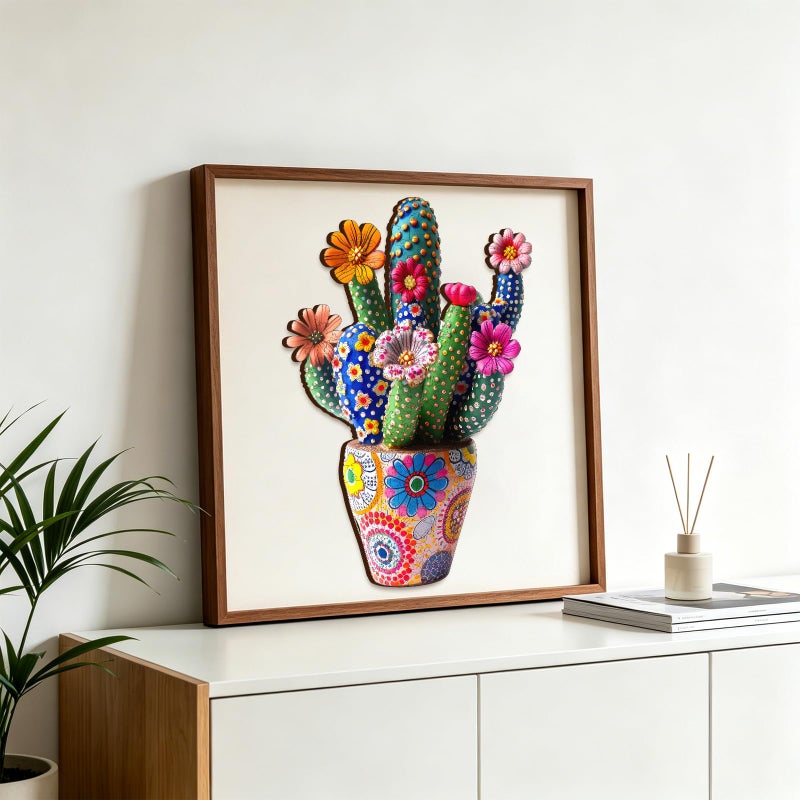 Mys Aurora Puzzles for Adults Cactus Flower Wooden Puzzles, 200 Pieces Unique Shaped Jigsaw Puzzles, FSC Certified Beautiful Birthday Gifts for Kids Friends, Fun Family Game 10''x 14'' - Image 2