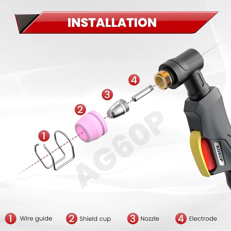 bestarc Pilot Arc Plasma Cutting Torch, AG60P 4 Meters High Frequency Air Plasma Cutting Torch AG60P Suitable for Plasma Cutter BTC500DP, BTC650DP, CUT55P - Image 2