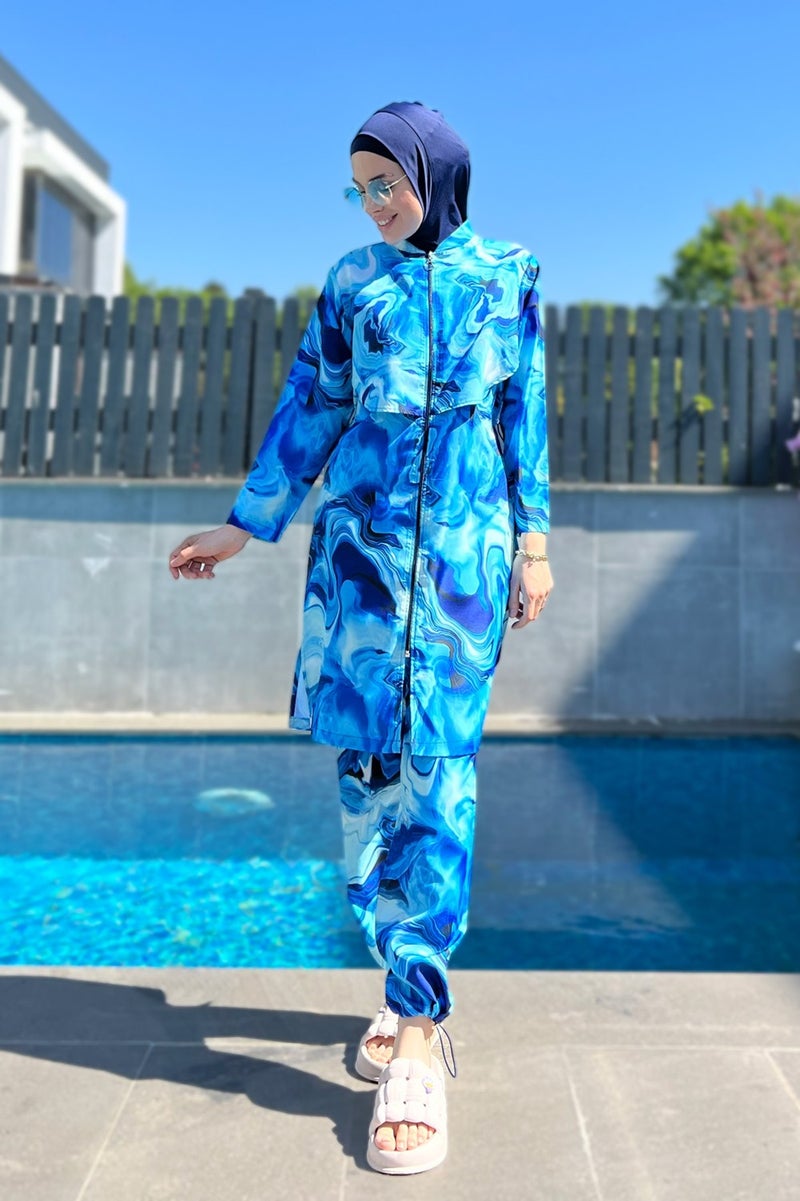 Remsa Mayo Remsa Swimsuit Front Covered Parachute Fully Covered Hijab Swimsuit R070 Nil  - Image 1