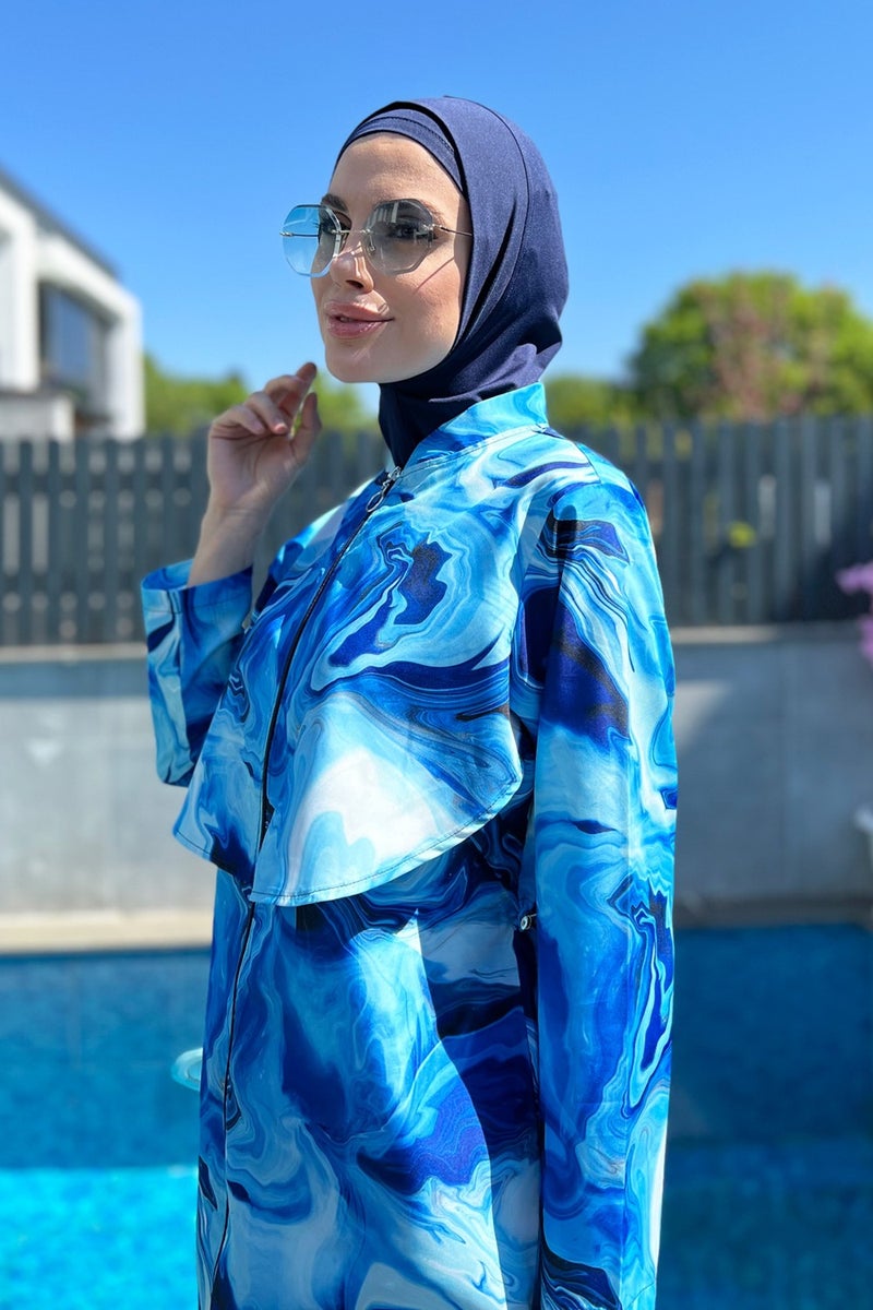 Remsa Mayo Remsa Swimsuit Front Covered Parachute Fully Covered Hijab Swimsuit R070 Nil  - Image 3