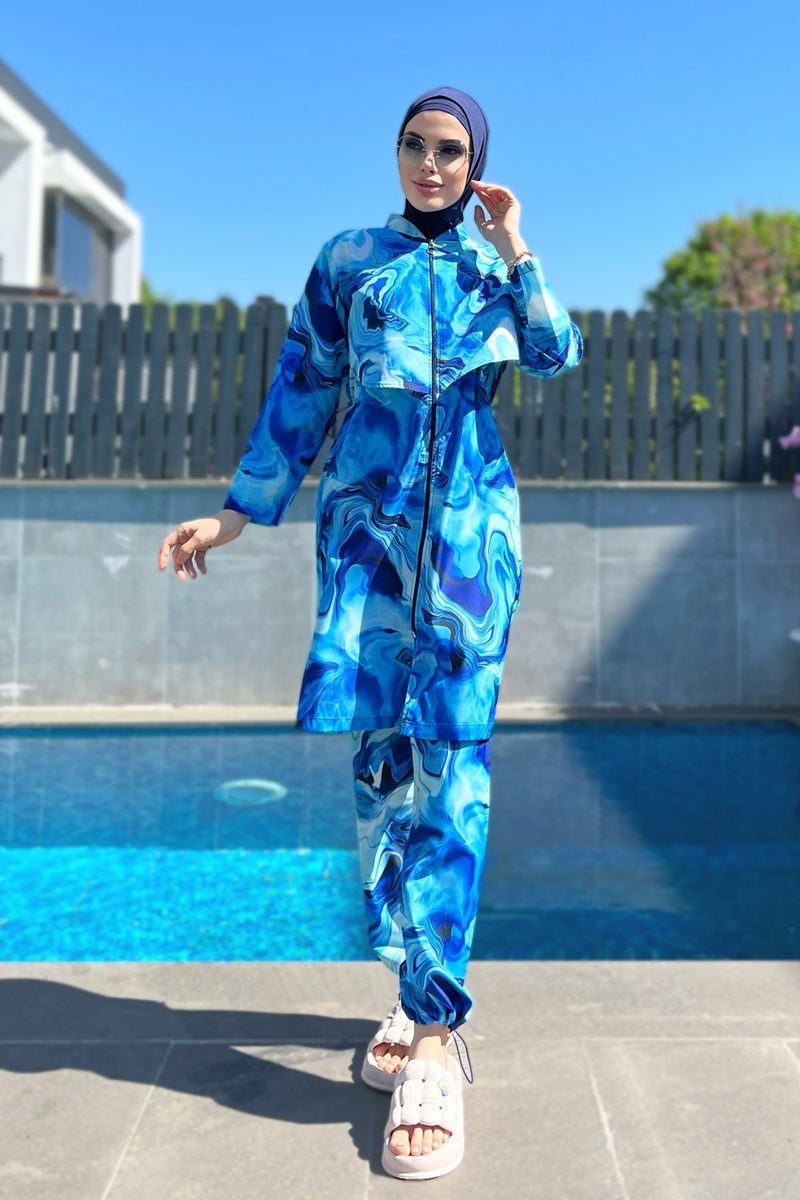 Remsa Mayo Remsa Swimsuit Front Covered Parachute Fully Covered Hijab Swimsuit R070 Nil  - Image 5