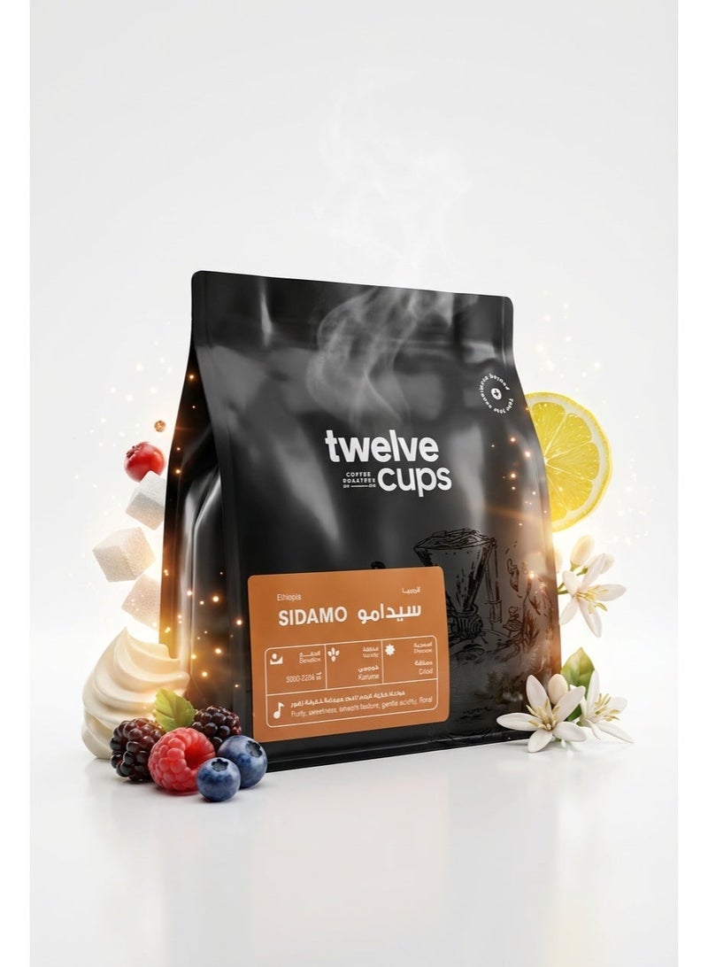 12 Cups Ethiopia v60 Sidamo Coffee Beans Roasted 250 g - Image 1