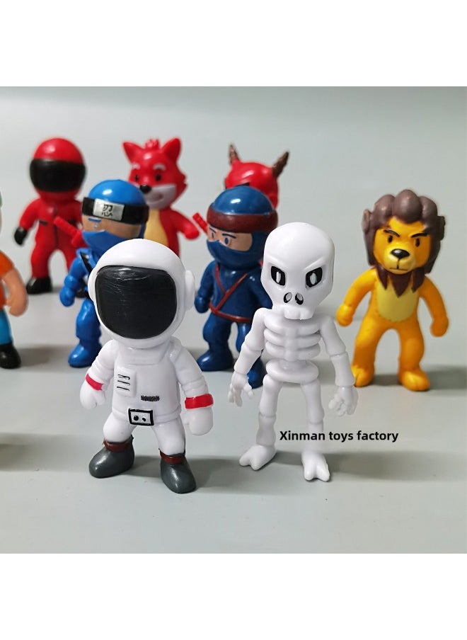 Generic - 16-piece Set 400g Clumsy Guys Game Figurines Surrounding Baking Ornaments Action Figures Toy Model-Color:02 8 Pack 6.5-7cm(OPP Bag) 180g - Image 1