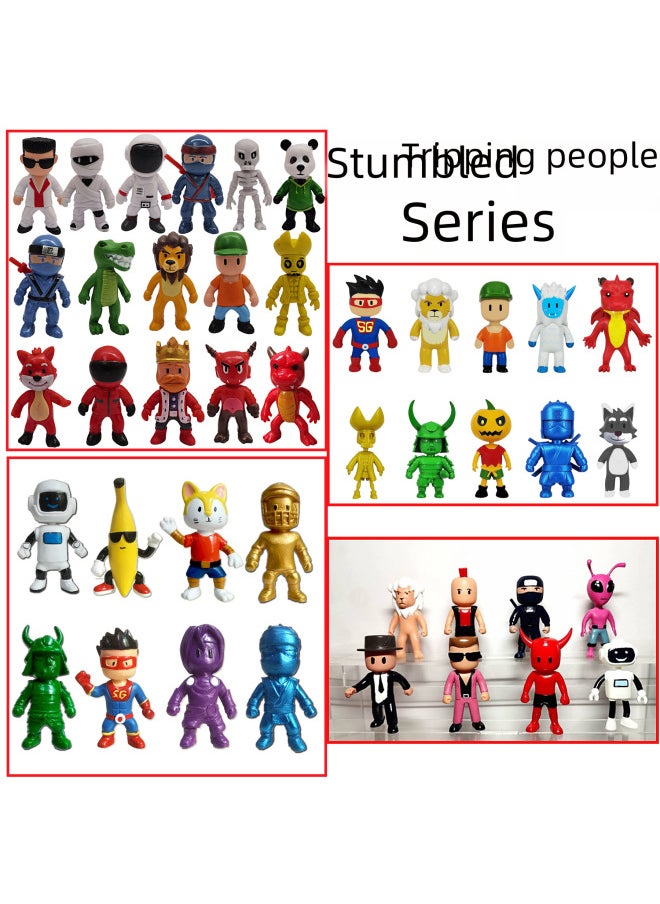 Generic - 16-piece Set 400g Clumsy Guys Game Figurines Surrounding Baking Ornaments Action Figures Toy Model-Color:02 8 Pack 6.5-7cm(OPP Bag) 180g - Image 1