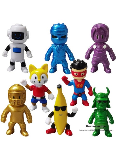 16-piece Set 400g Clumsy Guys Game Figurines Surrounding Baking Ornaments Action Figures Toy Model-Color:02 8 Pack 6.5-7cm(OPP Bag) 180g