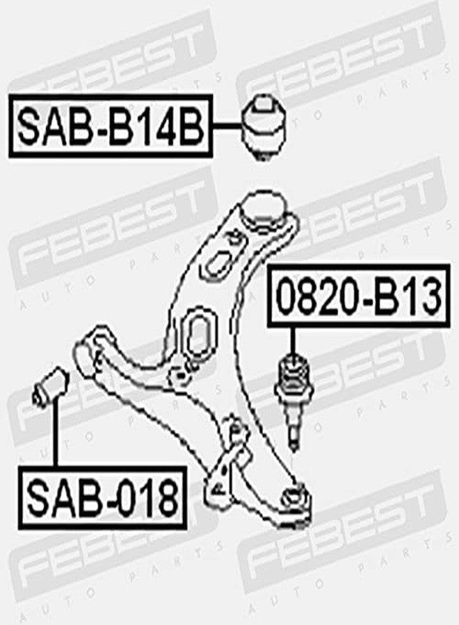 FEBEST SAB-B14B REAR BUSHING, FRONT CONTROL ARM Compatible with SUBARU OEM 20204-AJ010 - Image 2