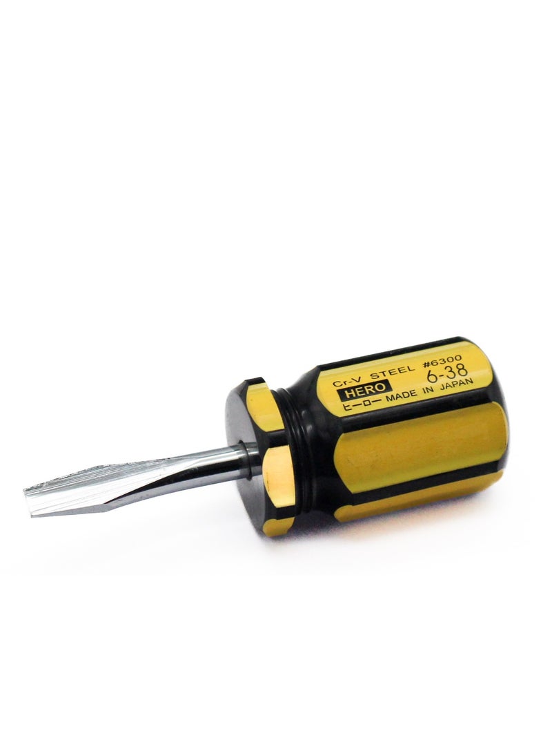 Hero Screwdriver Hero 6-38 inch short Metal Silver Yellow & Black 