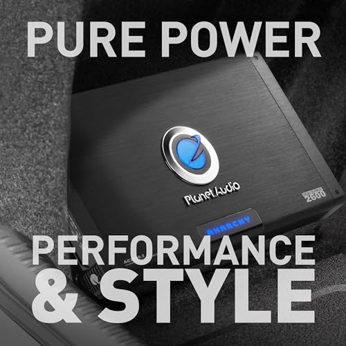 Planet Audio AC2600.2 Anarchy Series 2 Channel Class A/B Car Amplifier - 2600 High Output, 2-8 Ohm Stable, High/Low Level Inputs, High/Low Pass Crossover, Full Range, Hook Up to Subwoofer for Bass - Image 2