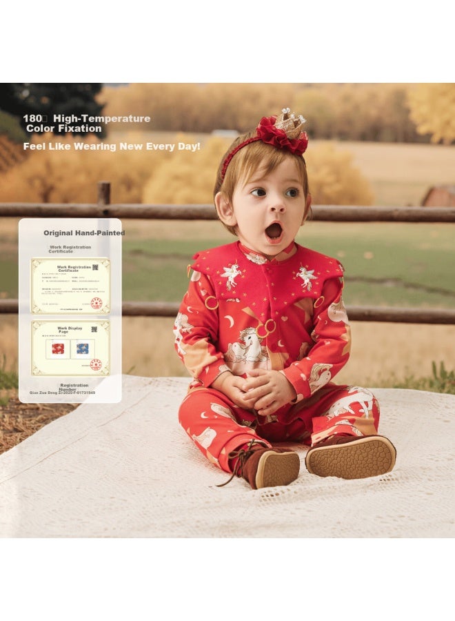 Aqpa [starshine Pony] Baby Romper Spring And Autumn Baby Outfits Clear Sky Blue 90cm - Image 2