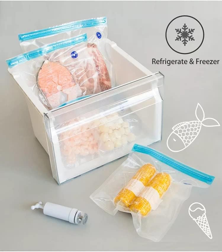 HaRvic HaRvic 3 pcs Vacuum Sealer Zipper Bags Sous Vide bags for food BPA Free Reusable Resalable with Air Valve Double Layers Food Storage 21X22  - Image 5