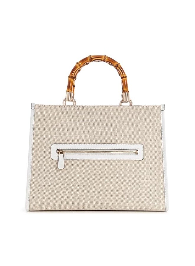 Guess Women’s Solid Handheld Tote Bag – Natural / Dove Logo - Image 4