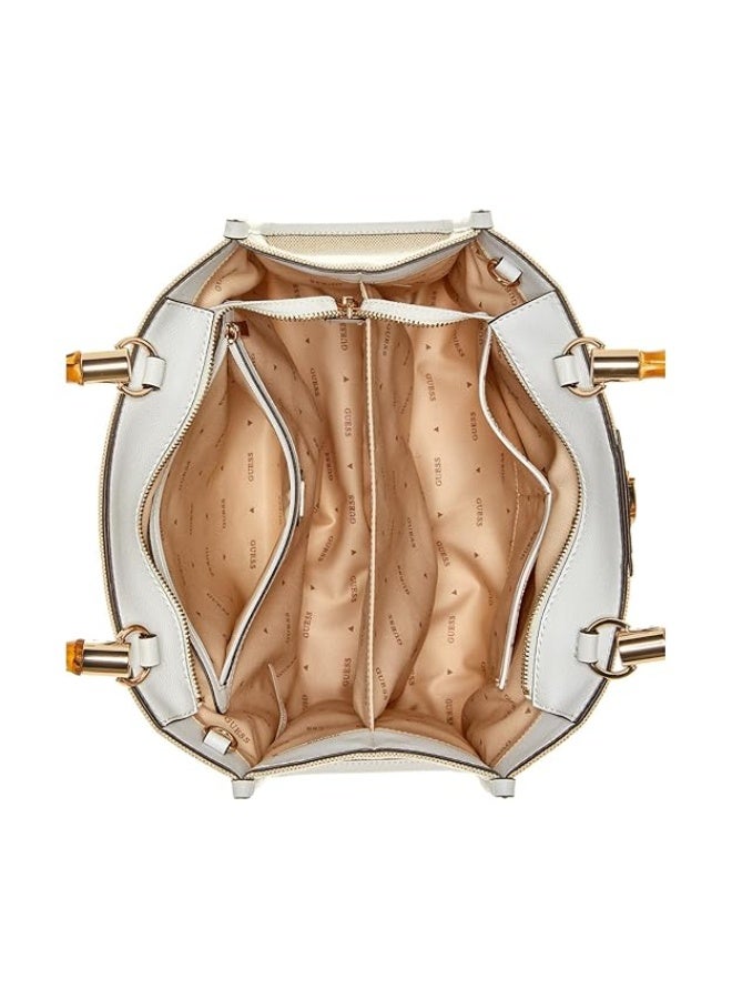 Guess Women’s Solid Handheld Tote Bag – Natural / Dove Logo - Image 3