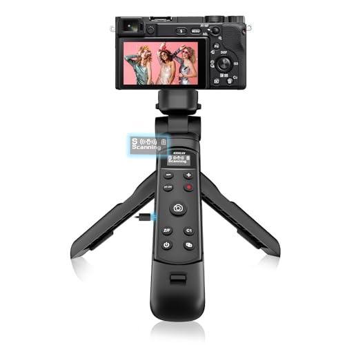 AODELAN for Sony Vlogging Hand Grip Tripod OLED Rechargeable Wireless Camera Remote Control for ZVE10 A7IV A7III ZV1 ZV1F A6700 A6400 A6100 RX100 FX3 FX30 Replaces GPVPT2BT - Image 1