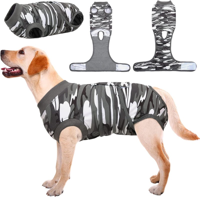 Kuoser Recovery Suit for Dogs Cats After Surgery, Professional Pet Recovery Shirt Dog Abdominal Wounds Bandages, Substitute E-Collar & Cone,Prevent Licking Dog Onesies Pet Surgery Recovery Suit - Image 1