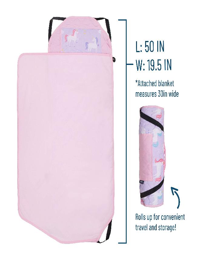 Wildkin Kids Modern Nap Mat with Reusable Pillow for Boys & Girls, Perfect for Elementary Sleeping Mat, Features Elastic Corner Straps, Soft Cotton Blend Materials Nap Mat for Kids (Unicorn) - Image 2