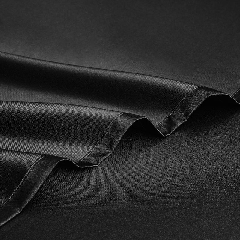 Solid Color Bedding Set: King Size Silky Satin Material - Fade Stain Shrink Wrinkle Resistant Elastic Fitted Sheet Pillowcase Set for Home Bedroom Guest Room RV Holiday Home Family Friends - Image 4