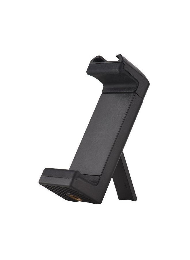 ANDOER - Andoer AD-05 Universal Phone Tripod Mount Smartphone Holder Clamp with Backside Folding Stand Cold Shoe Mount 1/4 Inch Thread for Smartphones Vlog Live Streaming Video Conference Online Teaching - Image 1