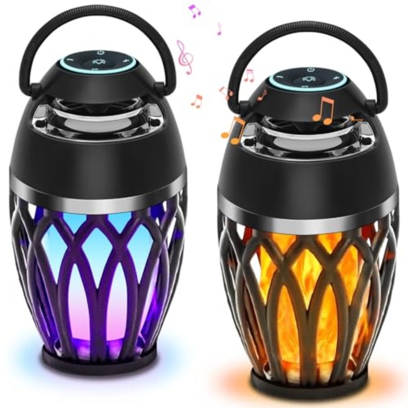 with Colorful Lights, Mens Gifts for Birthday, Portable Bluetooth Speaker, HD Stereo Sound, Torch Atmosphere Speaker Waterproof for Patio/Pool/Camping Cool Gadgets 2 Pack - Image 1
