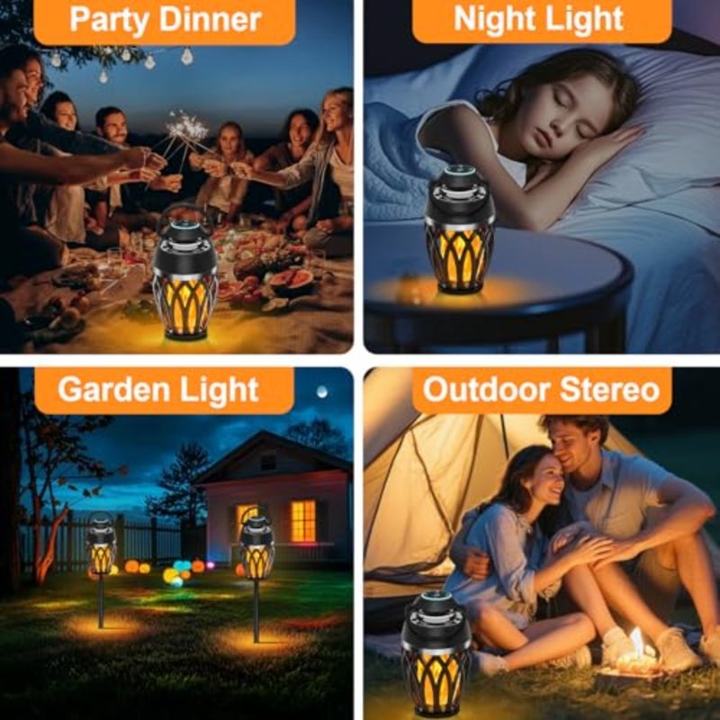 with Colorful Lights, Mens Gifts for Birthday, Portable Bluetooth Speaker, HD Stereo Sound, Torch Atmosphere Speaker Waterproof for Patio/Pool/Camping Cool Gadgets 2 Pack - Image 3