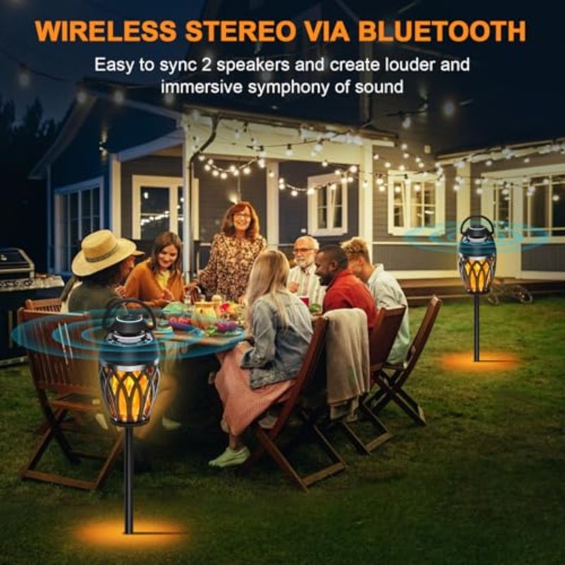 with Colorful Lights, Mens Gifts for Birthday, Portable Bluetooth Speaker, HD Stereo Sound, Torch Atmosphere Speaker Waterproof for Patio/Pool/Camping Cool Gadgets 2 Pack - Image 2