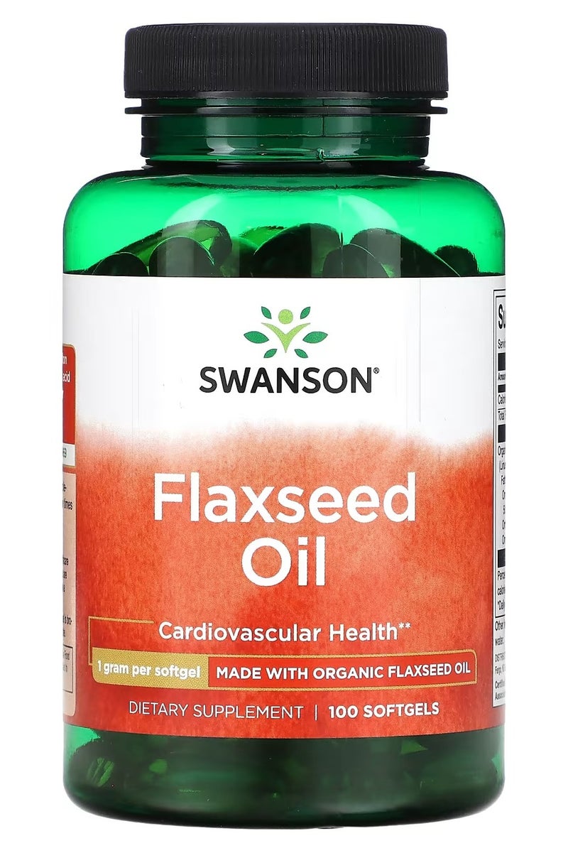 Swanson, Flaxseed Oil, 1,000 mg, 100 Softgels