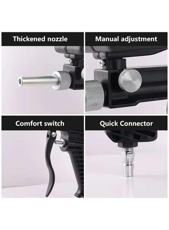 Black Gravity Sandblasting Gun Pneumatic Anti Rust Blaster Adjustable Machine 90Psi - Image 5
