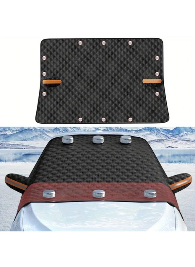 1Pc Magnetic Windshield Protector For Cars Aluminum Film Non Woven Material With 12 Magnets Snow Ice Resistant Easy Install Store Winter Sunshade Cover Vehicle Heat Shield One Size - Image 4