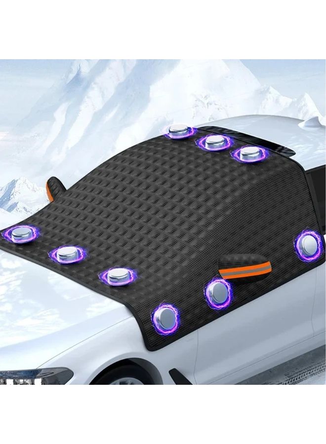1Pc Magnetic Windshield Protector For Cars Aluminum Film Non Woven Material With 12 Magnets Snow Ice Resistant Easy Install Store Winter Sunshade Cover Vehicle Heat Shield One Size - Image 1