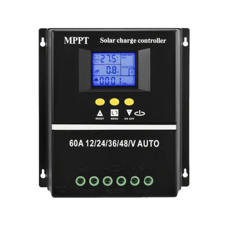Solar MPPT Controller 60A: Large LCD Display - 7 Operation Modes Automatic Voltage Identification for Solar Panel Battery Systems - Image 1