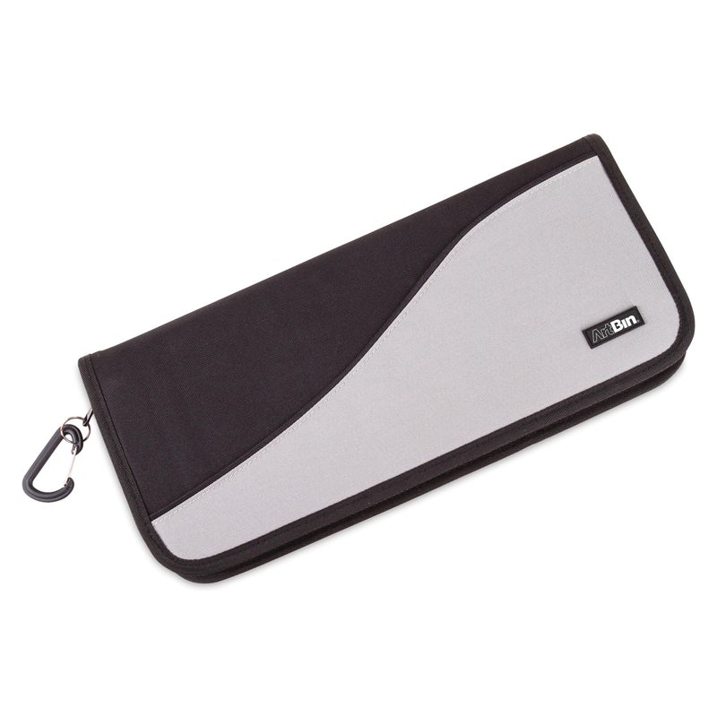 ArtBin 6875AG Hook & Needle Folio, Portable Knitting & Crochet Organizer, [1] Zippered Poly Canvas Case, Gray/Black - Image 3