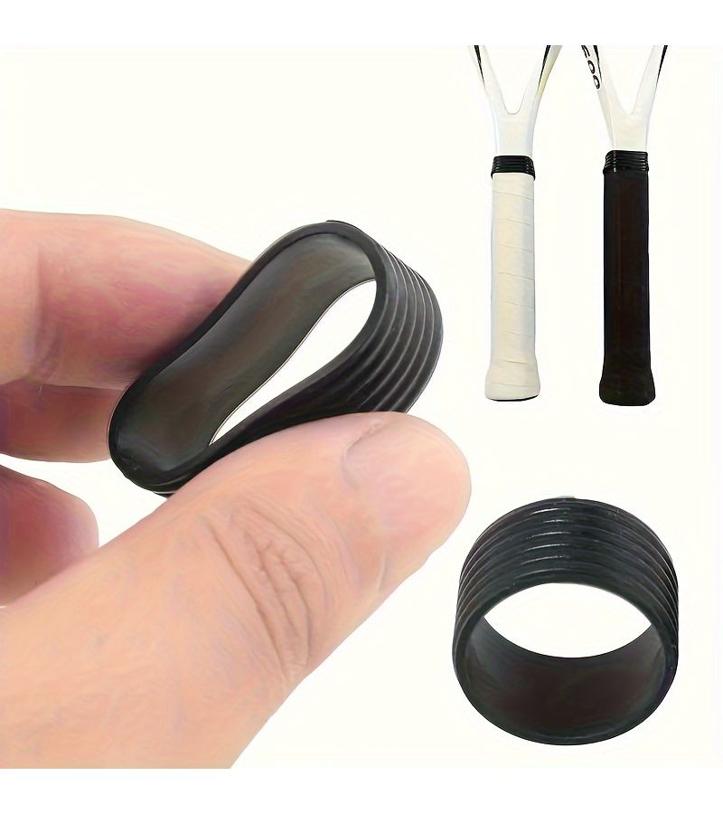 9 Pcs Black Anti Slip Grip Rings Sports Accessories For Tennis Badminton Table Tennis Baseball Bat Textured Surface Strength Enhancer - Image 3