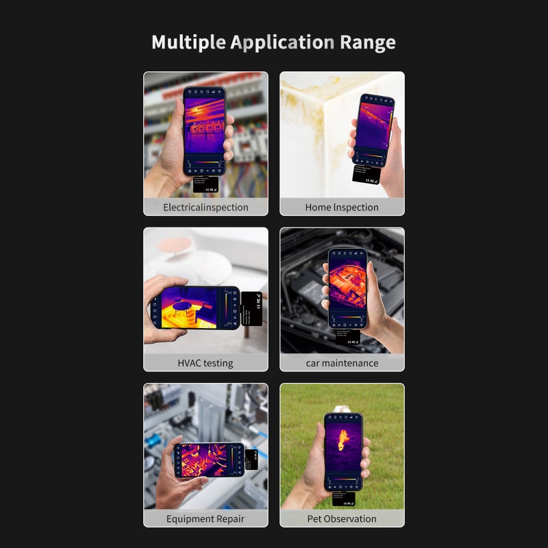 Thermal Imager 120×90 Native Resolution Super IR Image Enhancement Thermal Camera - 25Hz Smooth Imaging Portable Thermal Imager for Android Type-C Phones, Outdoor & Indoor Inspection - Image 3