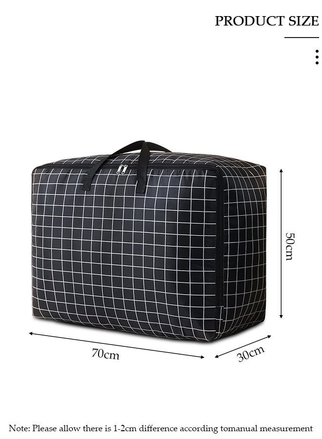 DUNISO 2 Pack Large Moving Bags, Grid Heavy‑Duty Storage Tote with Reinforced Handles & Durable Double Zipper, Water Resistant Foldable Duffle Sack for Clothes, Bedding, Quilt, Pillow, Household Storage, Moving & Travel - Image 2