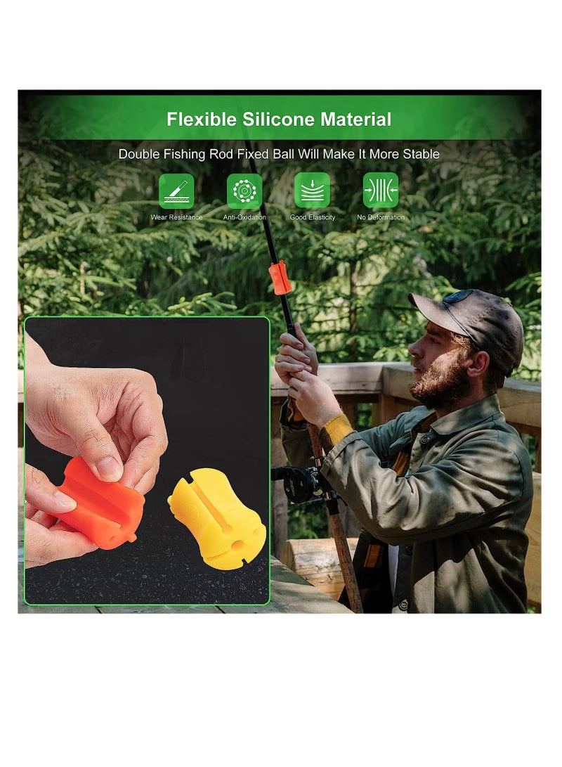 KASTWAVE Silicone Fishing Rod Fixed Ball, Portable Rubber Fishing Pole Clip, Multi-Function Reusable Wear Resistant Fixing Pole Wrap, for Various Sizes Fishing Pole, 4 Colors, 8 Pcs - Image 3