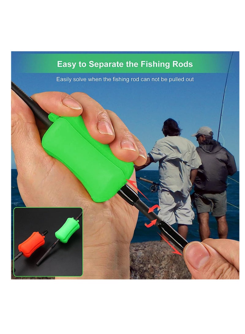 KASTWAVE Silicone Fishing Rod Fixed Ball, Portable Rubber Fishing Pole Clip, Multi-Function Reusable Wear Resistant Fixing Pole Wrap, for Various Sizes Fishing Pole, 4 Colors, 8 Pcs - Image 4