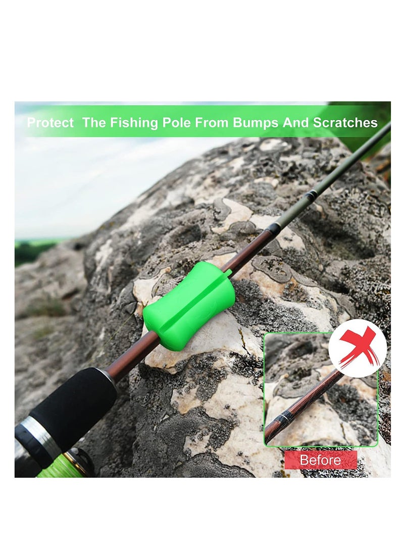 KASTWAVE Silicone Fishing Rod Fixed Ball, Portable Rubber Fishing Pole Clip, Multi-Function Reusable Wear Resistant Fixing Pole Wrap, for Various Sizes Fishing Pole, 4 Colors, 8 Pcs - Image 5