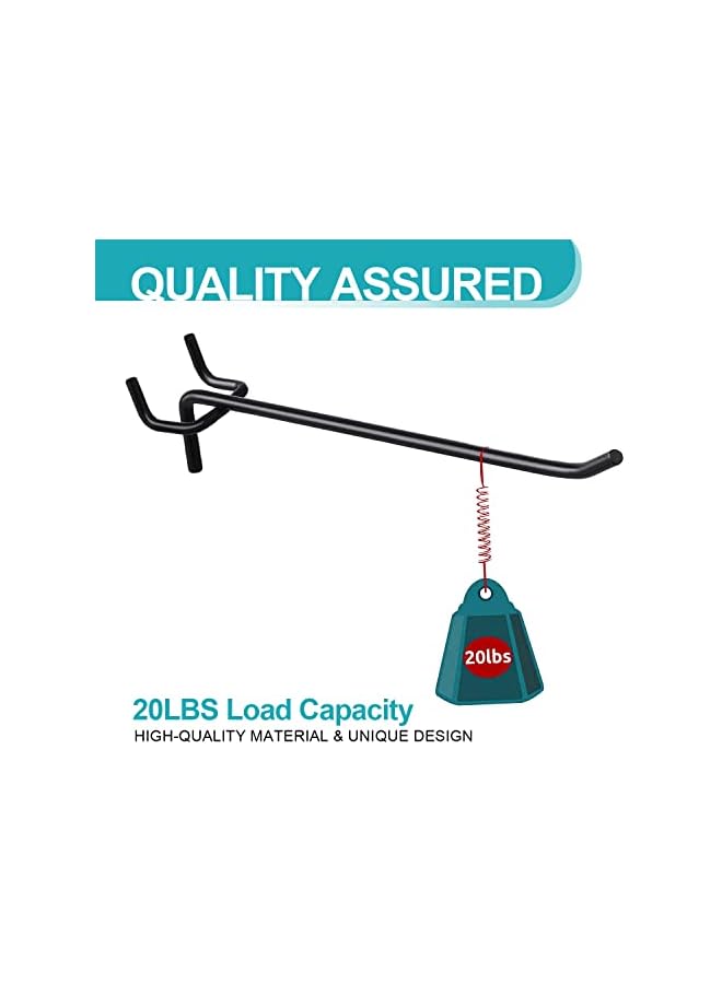PROMASS Pegboard Hooks 6 Inch, 100 Pcs Black Peg Board Hooks for Hanging Pegboard Display Hooks, Heavy Duty Pegboard Hooks, Peg Wall Hooks Fit 1/8 and 1/4 Inch Pegboard for Garage, Office, Kitchen, Store  - Image 4