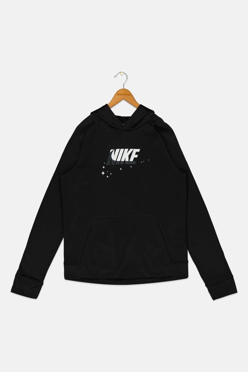 Nike هودي تدريب بأكمام طويلة للأطفال الأولاد بتقنية ثيرما فيت، أسود - Image 2