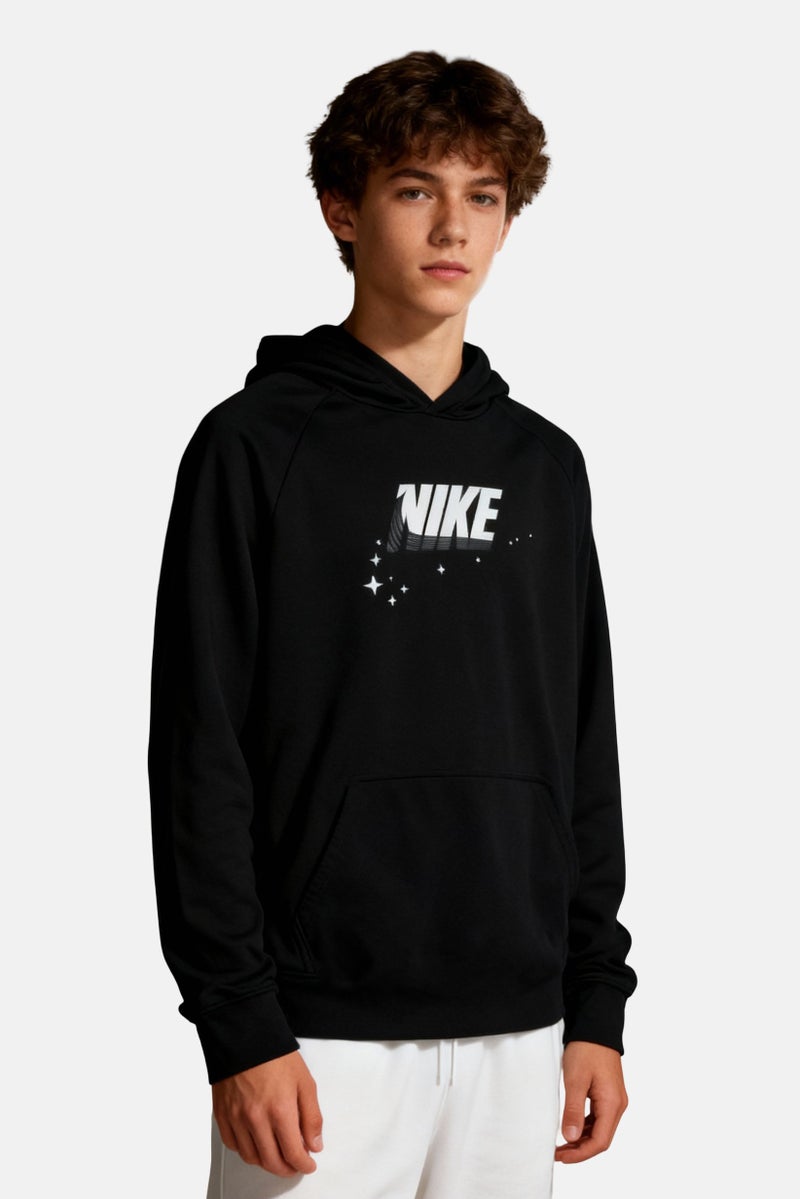 Nike هودي تدريب بأكمام طويلة للأطفال الأولاد بتقنية ثيرما فيت، أسود - Image 1